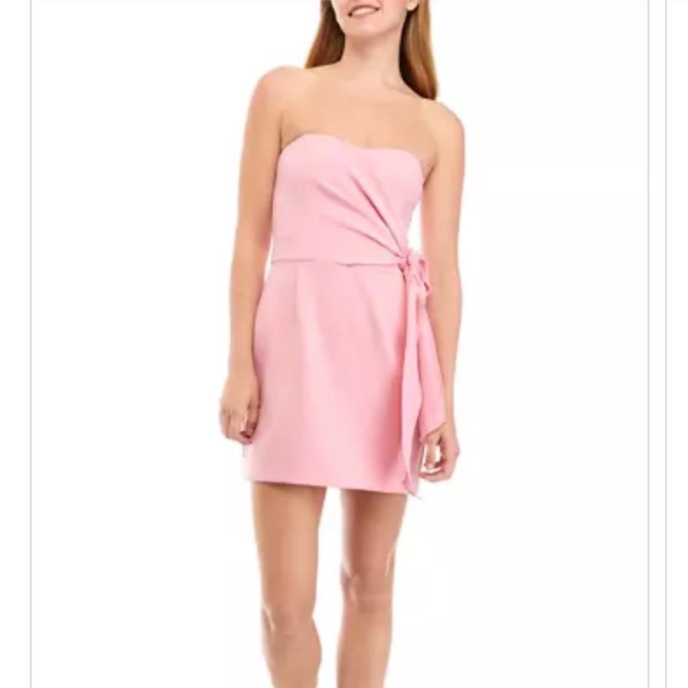 French Connection Whisper Strapless Mini Dress Pink Sz 4 Wedding Prom Party